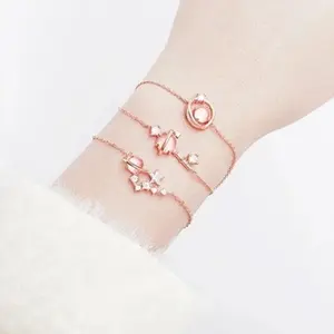 BISA COD K5519 Gelang Kalung Titanium / Kalung dan Gelang Titanium Wanita Korean Style Motif Planet / Neclace Crystal Clavicle