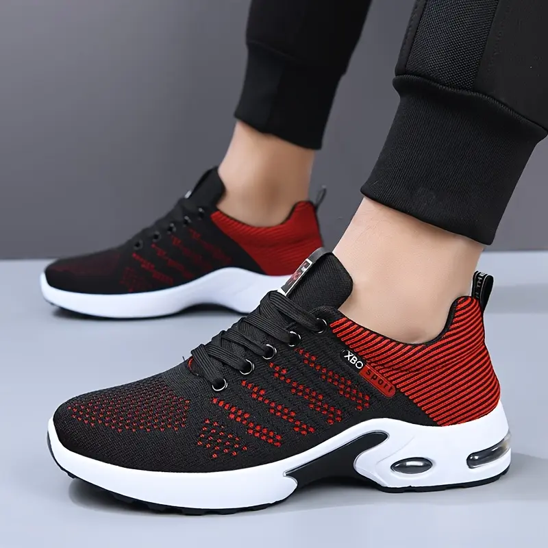 Men'S Athletic Running Shoes, Walking Footwear, Fashionable Fitness Sneakers for Men, Breathable, Lightweight, Comfortable - Fabric Upper, PVC Sole, Lace-Up Closure, with Striped Pattern 3