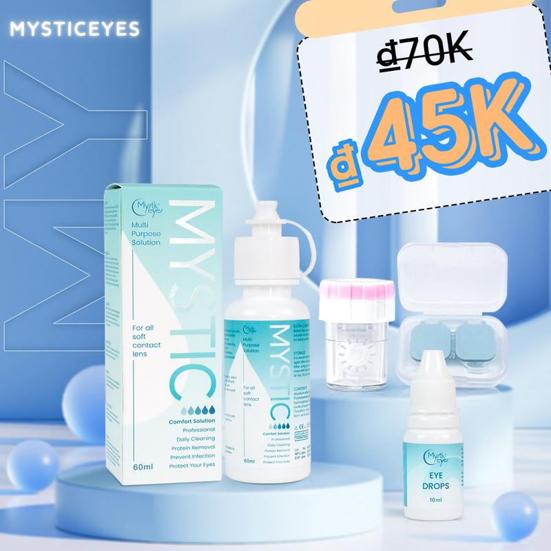 60ml/120ml nước ngâm len nước ngâm kính áp tròng+10ml thuốc nhỏ mắt dung dịch nhỏ mắt+máy rửa lens+hộp đựng lens