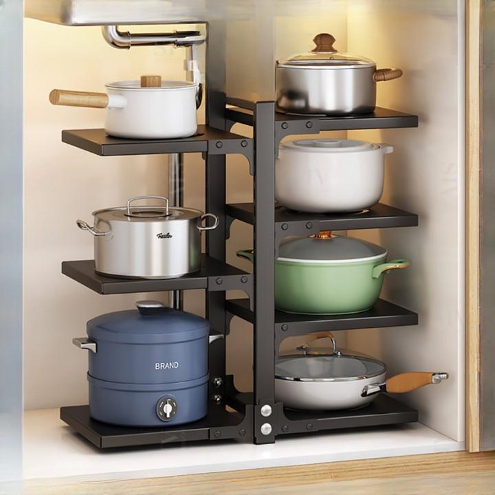   hàng loại 1  Kệ Để Xoong Nồi 3 Đến 4 Tầng Có Thể Điều Chỉnh Cao Thấp Giá Đe Noi Chảo Để Đồ Nhà Bếp Đa Năng keg i kệ  để kệ  để dép rổ nhựa khay  đựng kệ  đặt keg i kệ  nó hộp  đựng tẩu  thuốc kệ  6 hop dung hộp  đựng kệ  giao 