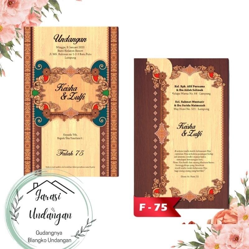 Undangan Pernikahan Falah 75 Undangan Pernikahan Softcover B Elegan Modern Paket Lengkap 100 PCS Gratis Label & Plastik - JanjiKita | 1000