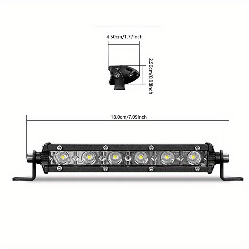 Thanh đèn 6LED, 7 inch, siêu mỏng, một hàng, đèn trắng, thích hợp cho ô tô, SUV, thuyền, xe máy 3