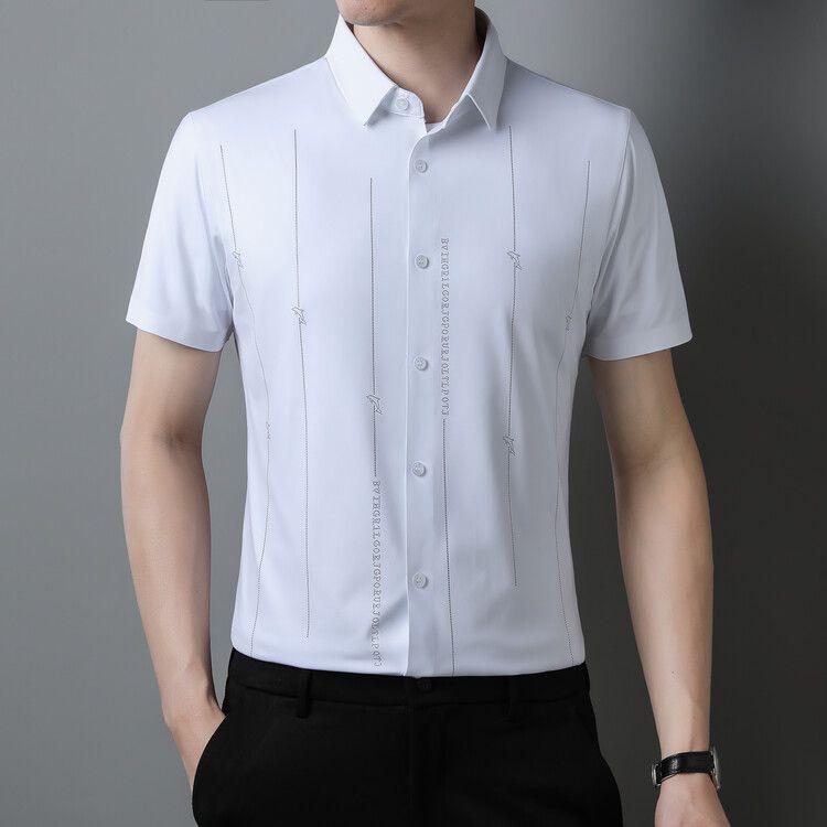 Product Introduction of Áo Sơ Mi Nam Ngắn Tay Fanzi, Chất Liệu Lụa Lạnh Áo Sơ Mi Cao Cấp, Hàng Mới Về, Thích Hợp Mặc Ngoài Trời Và Thường Ngày, Mỏng Và Co Giãn, Cho Nam, Năm 2024 7