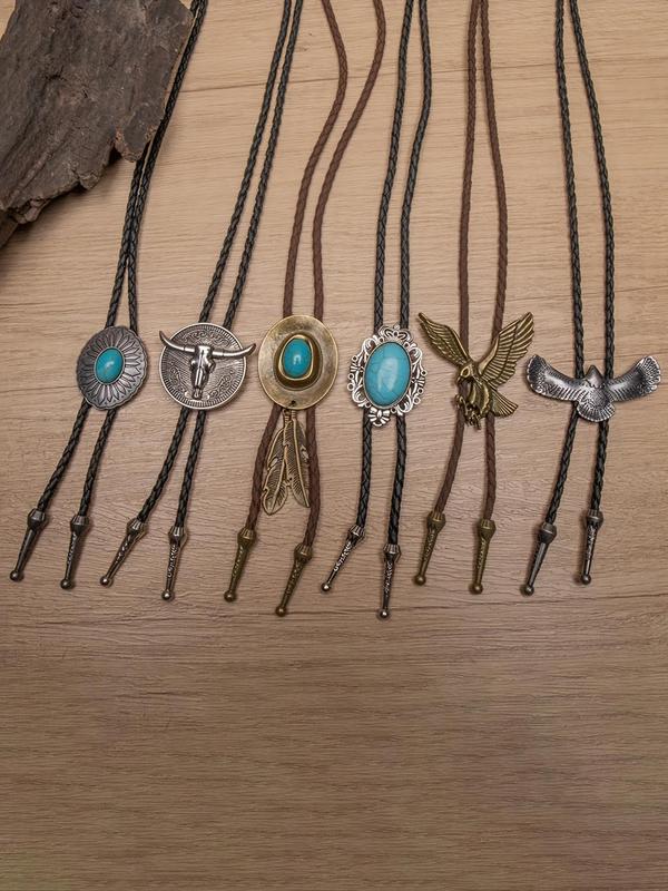 Random Style Boho Style Bolo Tie Necklace, Western Style Long Necklace for Men, Fashion Jewelry for Party, Daily Decor, Trendy All-match & Exquisite Jewelry for Birthday Gift 2