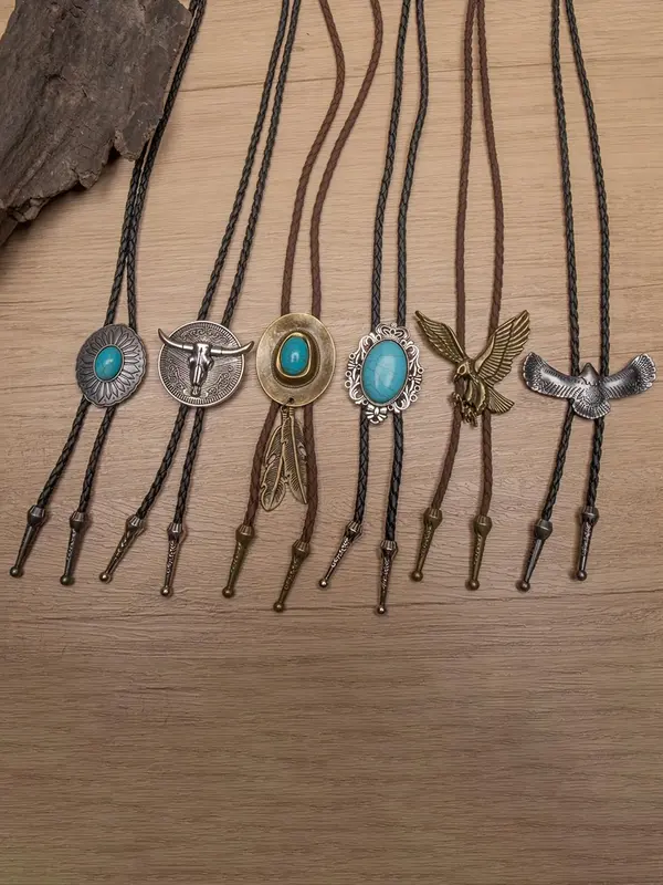 Random Style Boho Style Bolo Tie Necklace, Western Style Long Necklace for Men, Fashion Jewelry for Party, Daily Decor, Trendy All-match & Exquisite Jewelry for Birthday Gift 2