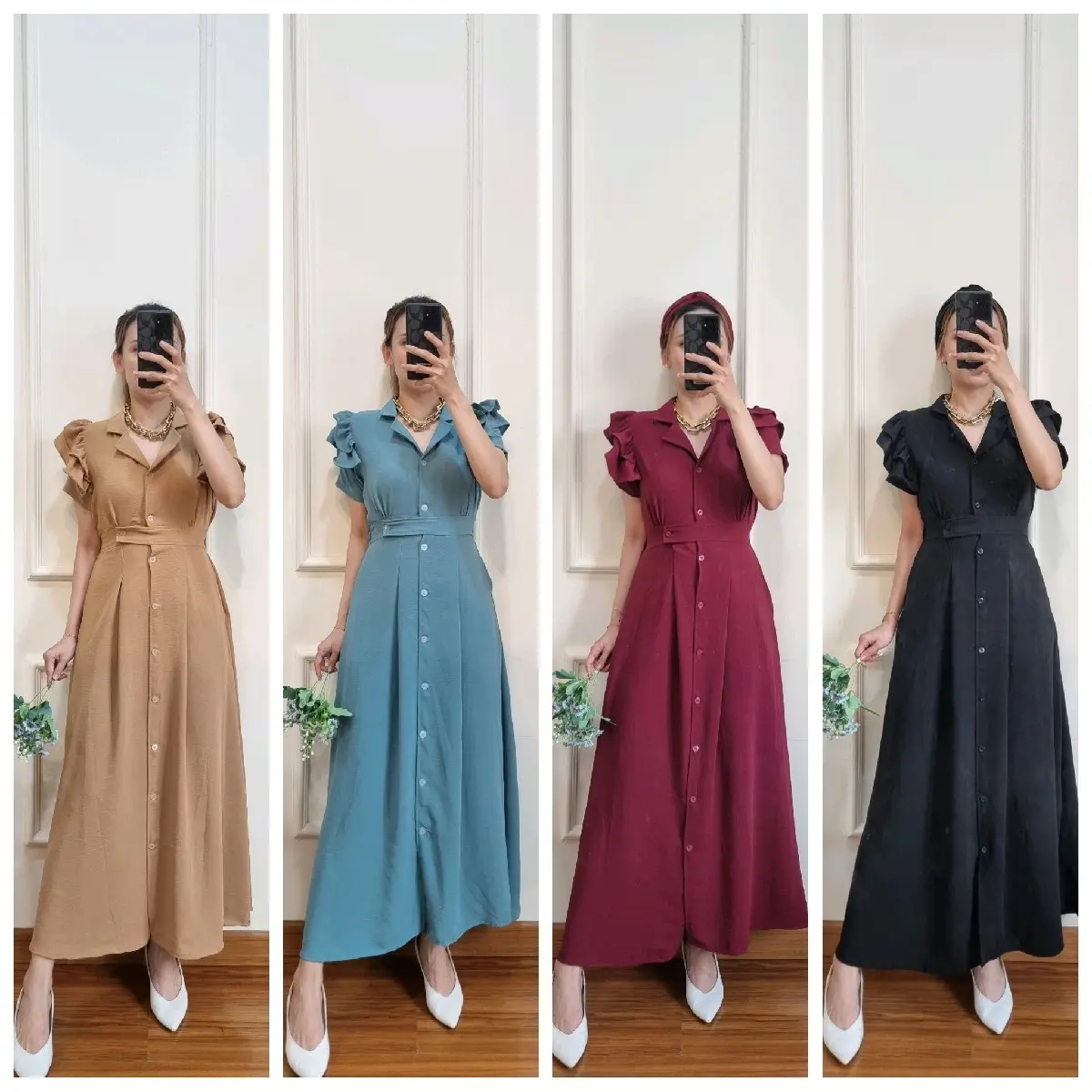RACHELLE LONG DRESS STANDART A-Line Polos d7981 Maxi