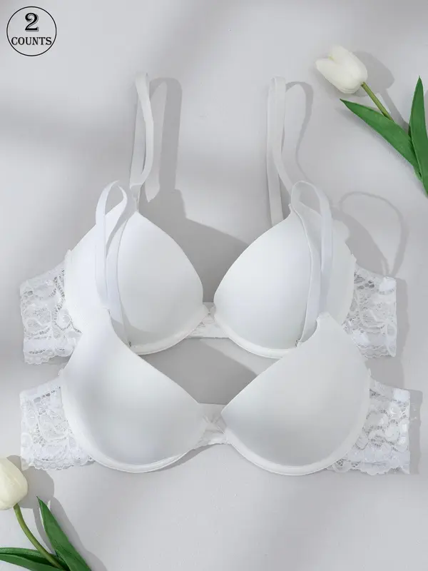 Women's Solid Color Push Up Bra, Comfortable Breathable Underwire Bra, Lingerie Top for Women, Bra Sets 4