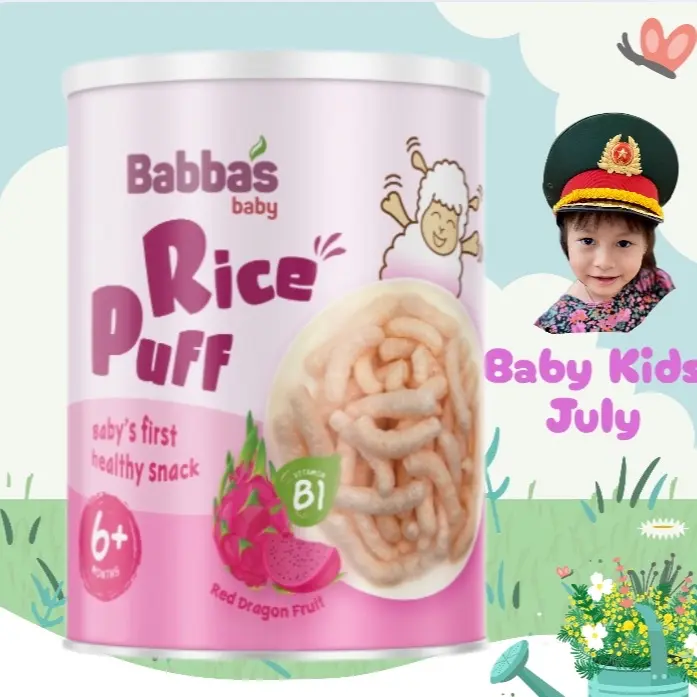Bánh Gạo Hữu Cơ Babba Baby Malaisia 40g từ (6M+) date tháng 5/2026