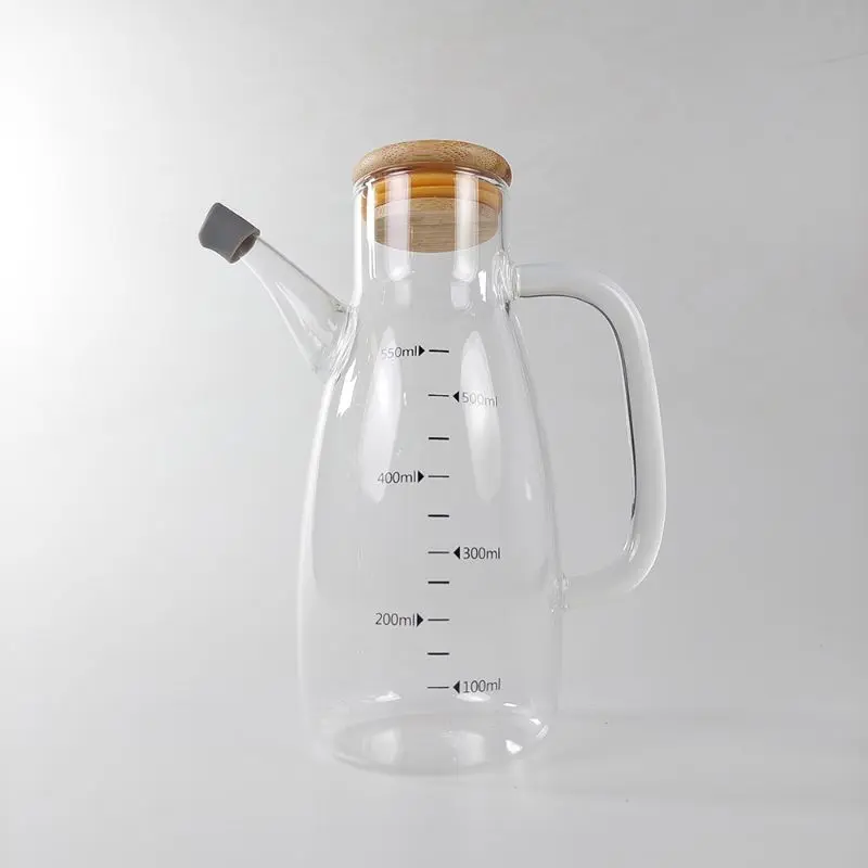 Botol Minyak Goreng Borosilicate Glass Wadah Kaca Oil Pot Leak Proof Tutup Kayu 700 ML 8