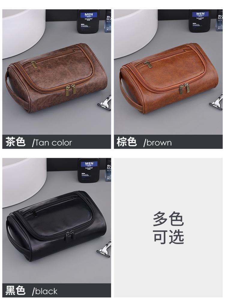 Product Introduction of Túi Trang Điểm Cầm Tay PU Nam, Thiết Kế Mới Amazon Xuyên Biên Giới, Cao Cấp, Dung Lượng Lớn, Không Thấm Nước, Túi Đựng Đồ Vệ Sinh Cá Nhân Du Lịch Cầm Tay, HK, Năm 2025 7