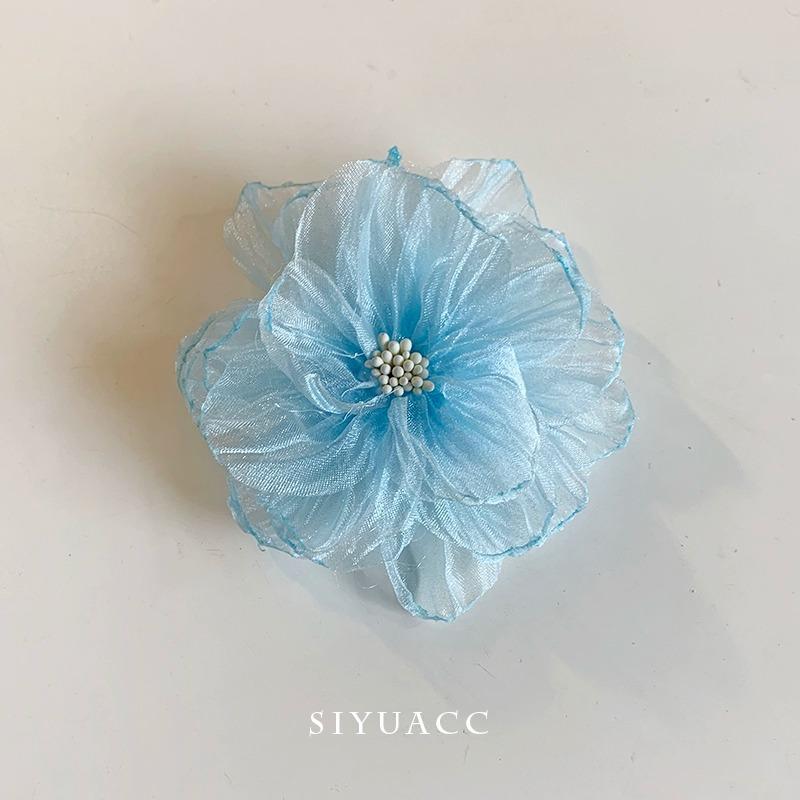 Kẹp Tóc Hoa Organza, Siêu Thanh Lịch, Phong Cách Pháp, Thích Hợp Cho Mùa Xuân Và Mùa Hè, Du Lịch Và Đi Chơi, Kẹp Tóc Mỏ Vịt, Kẹp Bên, Phụ Kiện Tóc 7