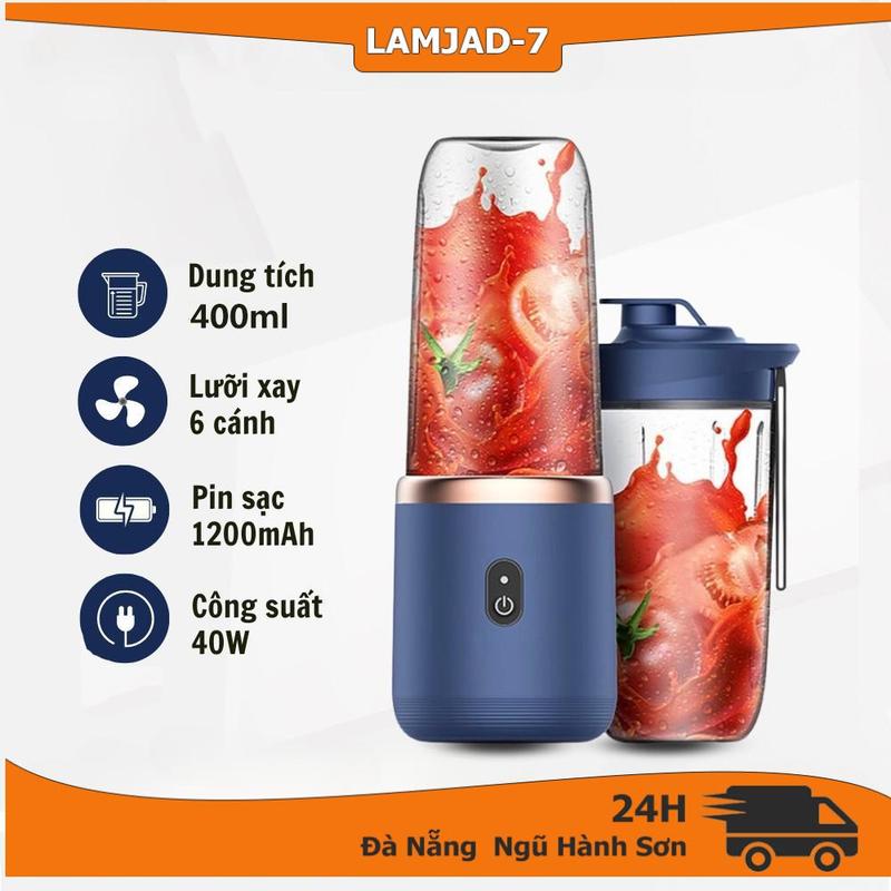 [SALE MẠNH]Máy Say Sinh Tố, Máy Xay Sinh Tố Cầm Tay Mini, Cốc Xay Sinh Tố JUICING CUP Pin 3000mAH Loại 6 Lưỡi Dao Tiện Dụng ( Bảo Hành 6 Tháng )