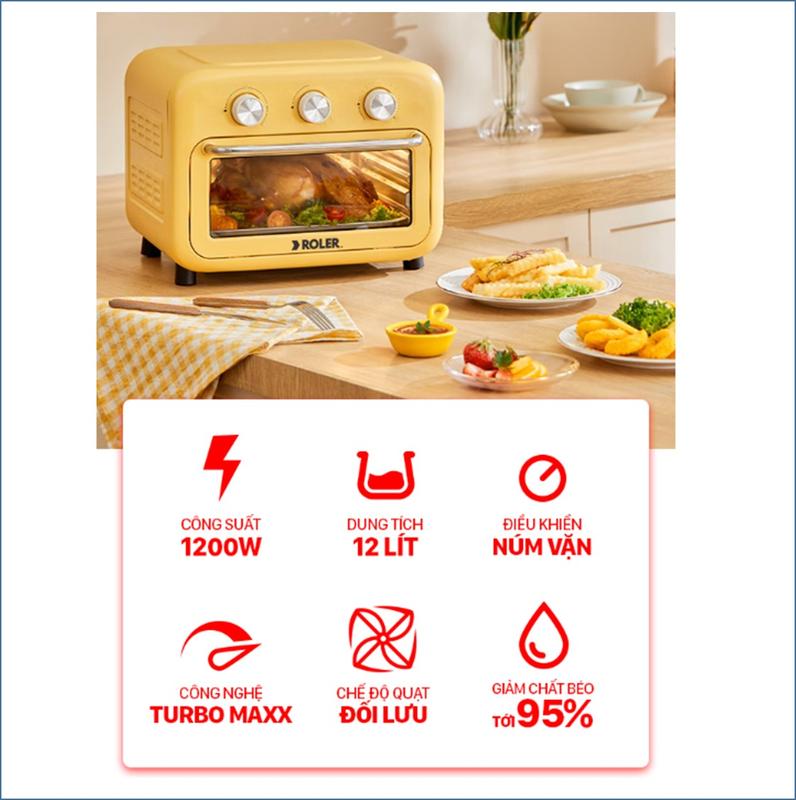 Nồi chiên không dầu đa chức năng 12L Roler RA-3112.BH 2 năm. 1 đổi 1 trong 90 Ngày 3