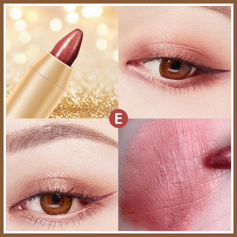 【PRADAHID】 Pena Bayangan Mata Pencerah Sorot Pena Kontur Berkilau Mutiara Stik Bayangan Mata Kepala Ganda