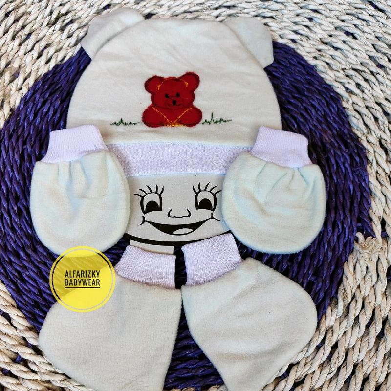 set topi + Sartaki bayi bahan fleece tebal 6