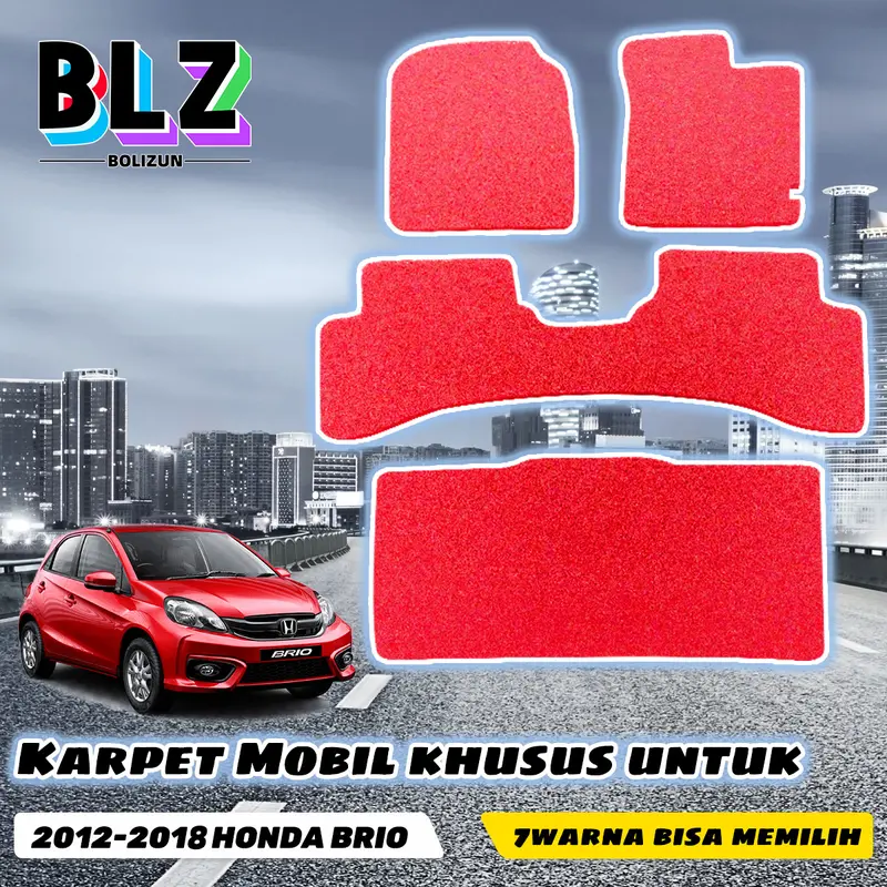 BOLIZUN Karpet Mobil Mie Bihun Custom Honda Brio 2012-2018 (2 baris, 2baris+bagasi) 1