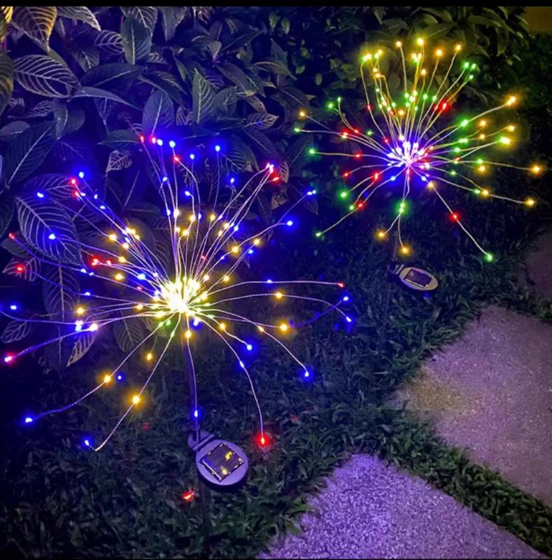 p plus Lampu Bunga Dandelion Tenaga Surya Anti AIR Untuk Dekorasi Taman Outdoor/Lampu LED Tenaga surya bentuk  kembang/ Outdoor Tahan Air Taman Halaman Dekorasi Lampu Lansekap baja plastik solar  saklar 2