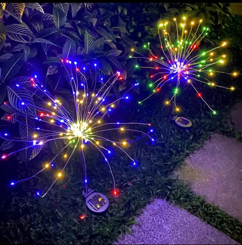 p plus Lampu Bunga Dandelion Tenaga Surya Anti AIR Untuk Dekorasi Taman Outdoor/Lampu LED Tenaga surya bentuk  kembang/ Outdoor Tahan Air Taman Halaman Dekorasi Lampu Lansekap baja plastik solar  saklar 1