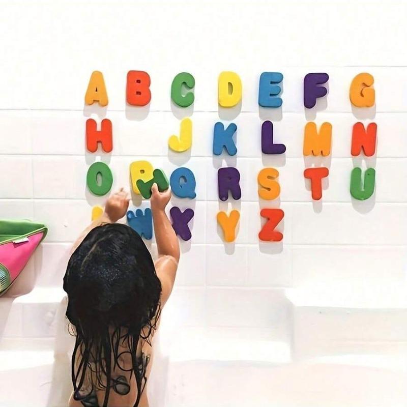 Random Color Alphabet & Number Shaped Bath Foam Toy, Educational Cognitive Teaching Supplies, Montessori Toys, Learning Toys 2
