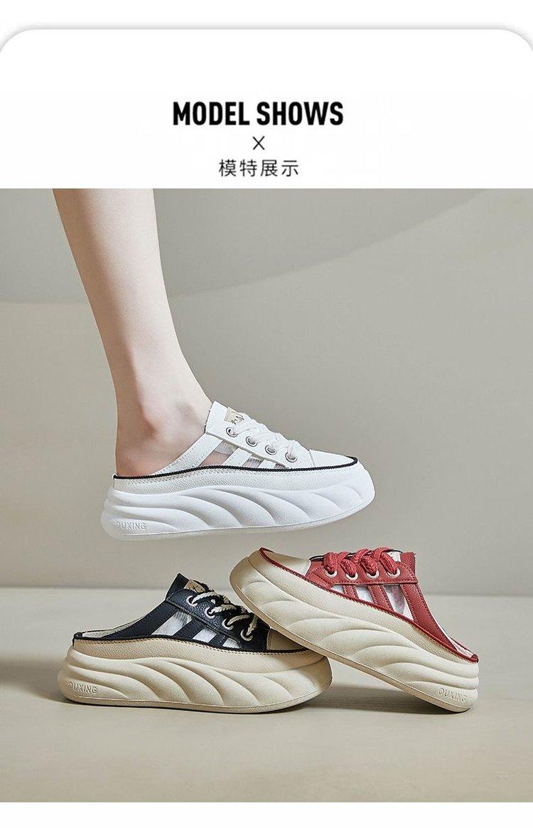 Product Introduction of Slippers Rubber Flat Mid Heel (3-5cm) Closed Toe Microfiber Footwear Comfort Girl Shoes Women Walking Shoes Dance 11