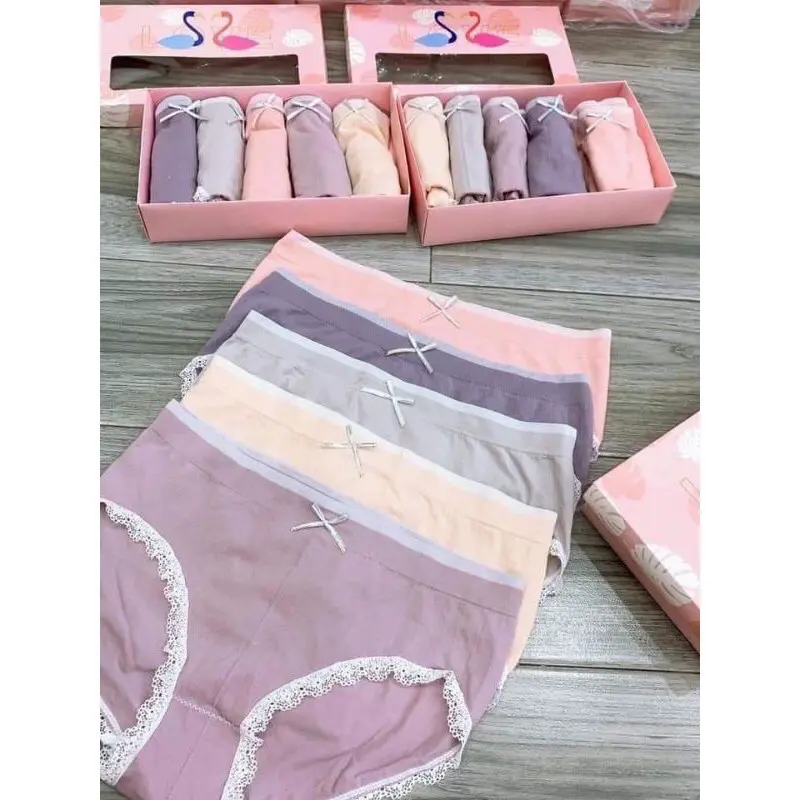 Hộp 5 Quần Lót Nữ Hồng Hạc, Quần Chip Nữ, Hộp 5 quần chíp nữ cotton hồng hạc co dãn 4 chiều 2