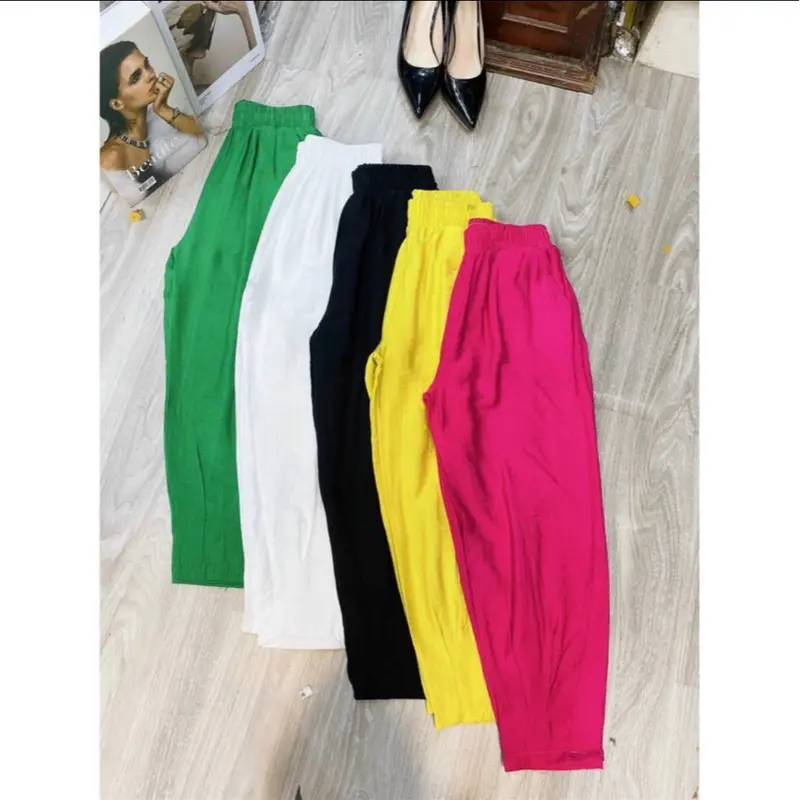 Quần đũi dáng baggy mềm mát có túi mã D388 Nữ 1