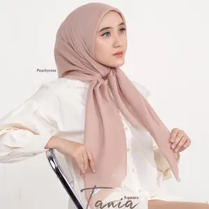 Tania Square by Quinza Segiempat polos tepi laser cut adem bahan voal