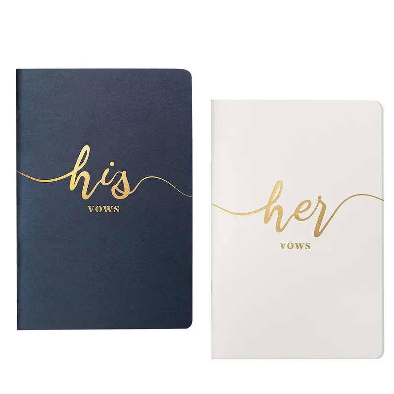 2pcs/set Wedding Vow Book, His and Hers Elegant Wedding Notebook, Gift for Bride Groom Ceremony 5