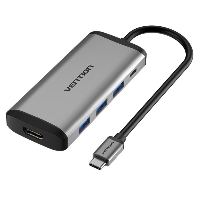 Gambar Vention USB-C 3.1 to HDMI USB-A-3.0-3P PD (CNBHB) - SILVER dari Java Computer Samarinda Kota Samarinda Tokopedia