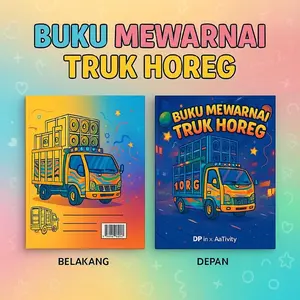 DP'in x AaTivity Buku Gambar Mewarnai TRUK HOREG Lucu Edukasi & Hiburan Kreatif Buku Aktivitas Belajar Menggambar untuk PAUD TK SD Books A4 & A5 Puluhan Halaman Gambar Siap Diwarnai Kertas Tebal Desain Full Ilustrasi Karakter Lucu & Edukatif - A4