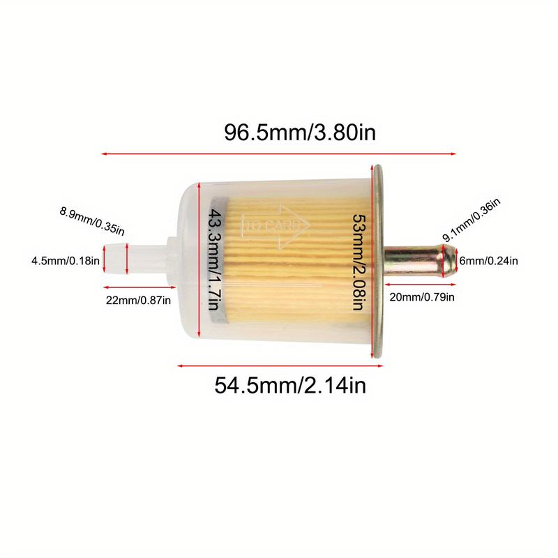 Product Introduction of 2pcs/5pcs 5/16" Universal Fuel Filters, Metal Outer Layer, for Industrial Tractors, Cars, Trucks, Motorcycles, Gas Powered Engine Inline Gas Fuel Line Replacement 5