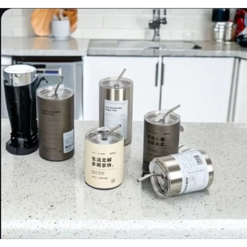 tumbler tahan Dingin dan panas viral stainless steel 600ml & 300ml tumbler Coffee cup ice GRATIS SEDOTAN