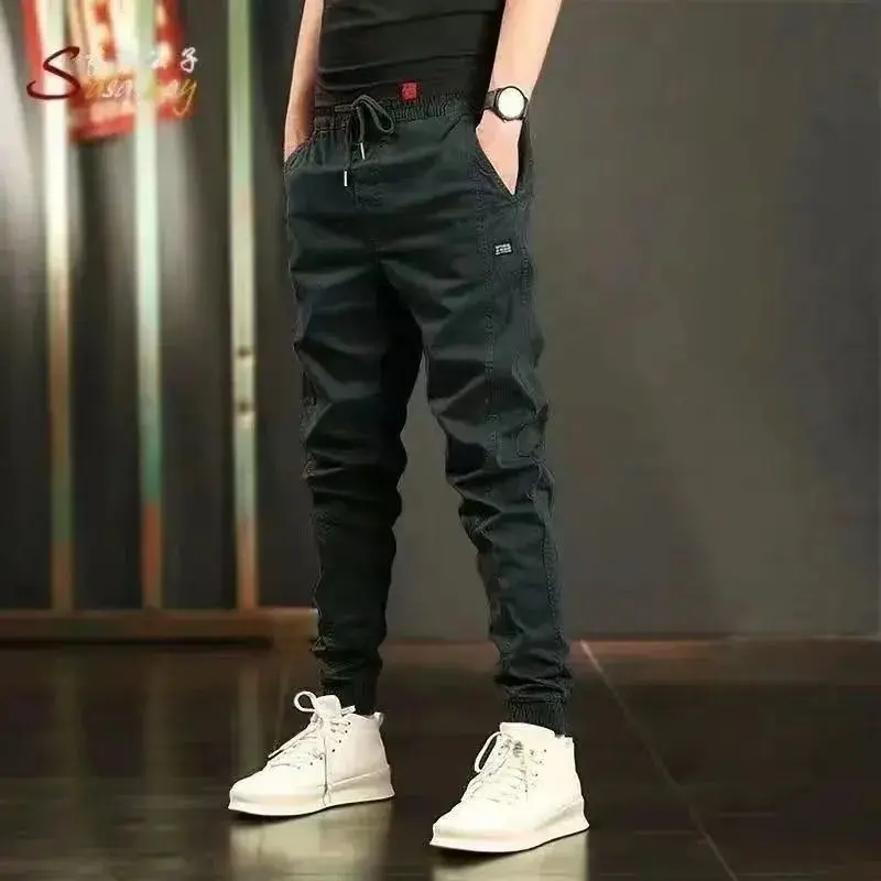 [1055 People Collected] Men's Cargo Pants Spring and Autumn New Versatile Casual Pants Men's Korean Style Trendy Fashion Slim Fit Jogger Pants Ins Pedal