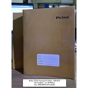 [10 Buku Tulis] Buku KRAFT PELNA - Sampul COKLAT uk. KWARTO - isi 38 Lembar