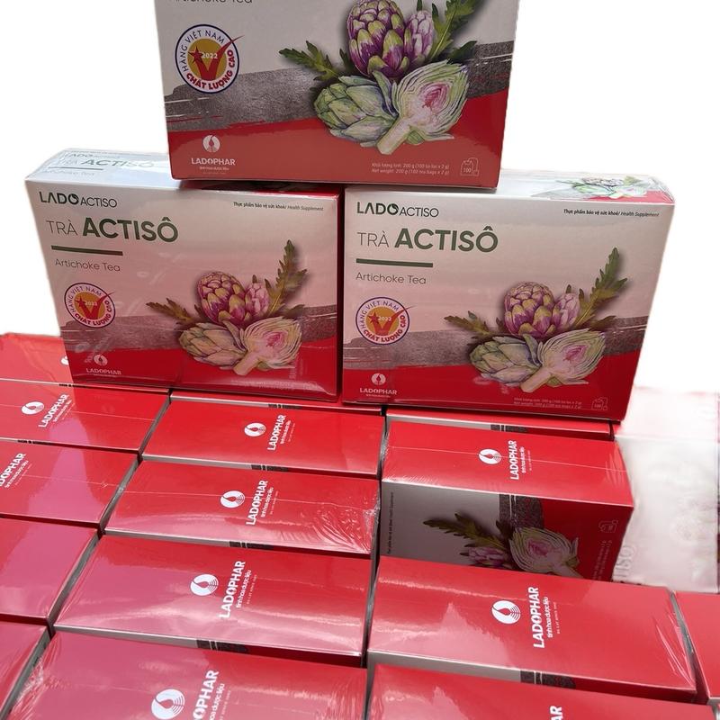 Hộp trà biếu atiso  Ladophar 100 túi lọc tinh hoa