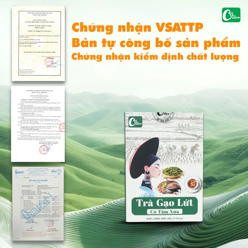 TRÀ GẠO LỨT CÔ TẤM XƯA ( 1 HỘP 5 TÚI LỌC) 4