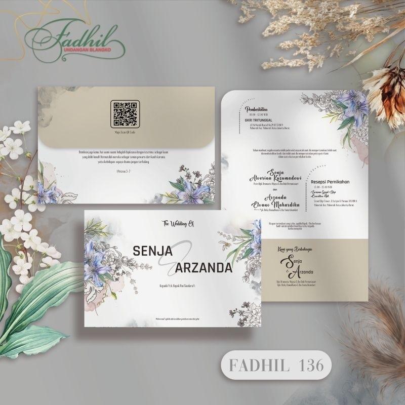Undangan Pernikahan PROMO Terbatas  FADHIL 136   | Paket Len Elegan Modern Paket Lengkap 100 PCS Gratis Label & Plastik - JanjiKita | Default