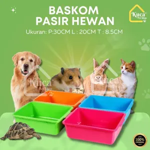 Litter Box Tempat Bak Pasir Baskom Kotoran Poop Kucing Anjing Hewan Peliharaan Plastik Premium