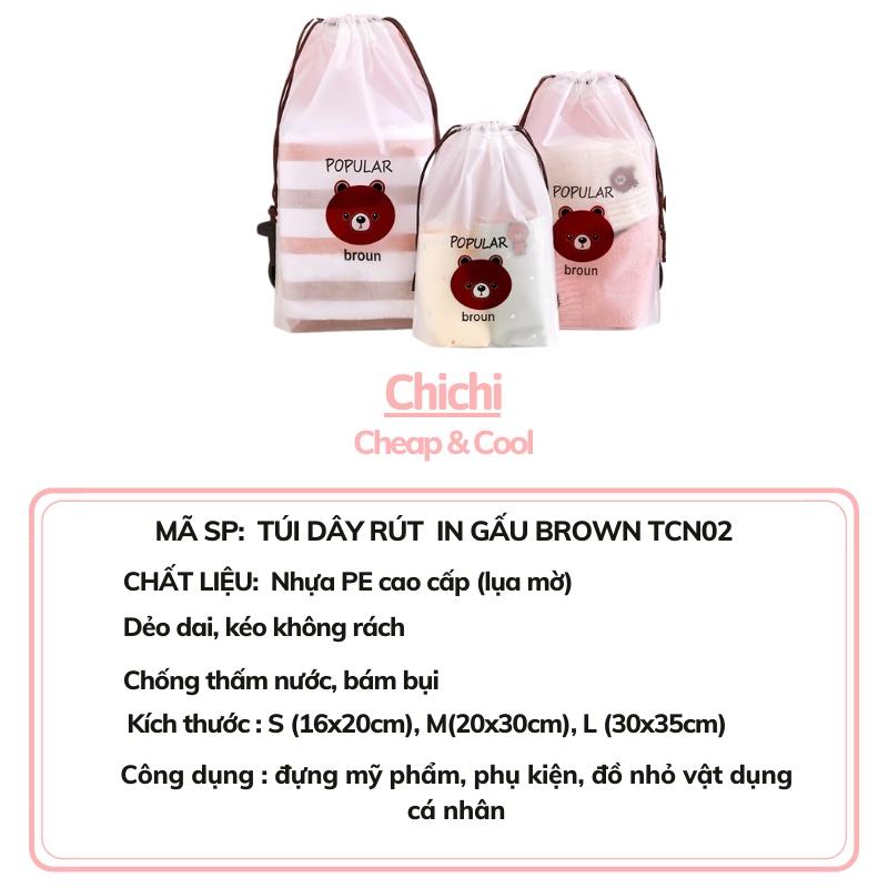Túi dây rút đựng đồ mỹ phẩm trang điểm giầy dép quần áo cá nhân chống nước ChiChi TCN02 1