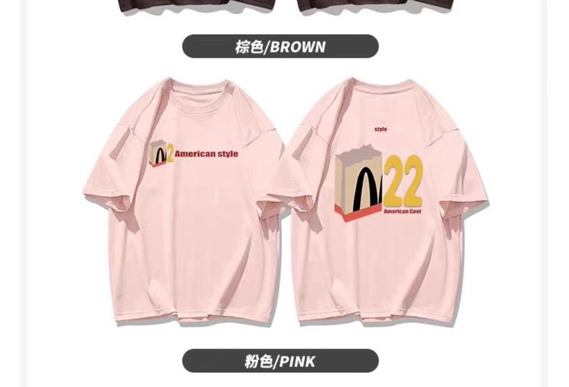 Product Introduction of 2025 [33000 People Collect This Brand] 100% Cotton National Fashion American Letter Short Sleeve T-shirt Men's Summer 2025 New Design Sense Niche Half Sleeve Top 12
