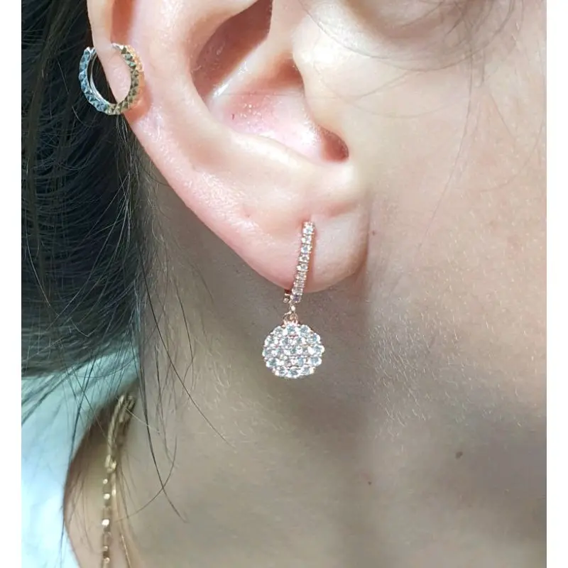 Anting Gantung Opak Solitaire Manik Halus Antikarat Aksesoris  Earrings 1
