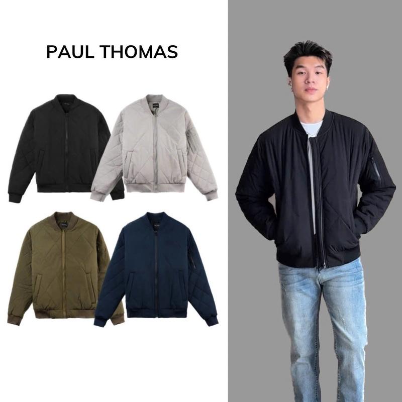 Áo Khoác Nam Chần Bông Hoạ Tiết Trám 4 Màu - Paul Thomas Jacket Menswear Cổ Bomber