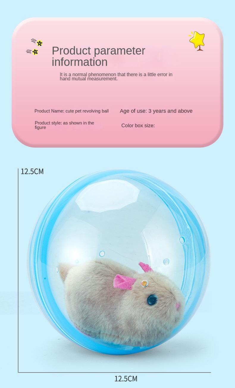 Product Introduction of New Popular Electric Rabbit Hamster Rolling Ball Playing Cat Electronic Plush Dog Cat Machine Pet Toys 10