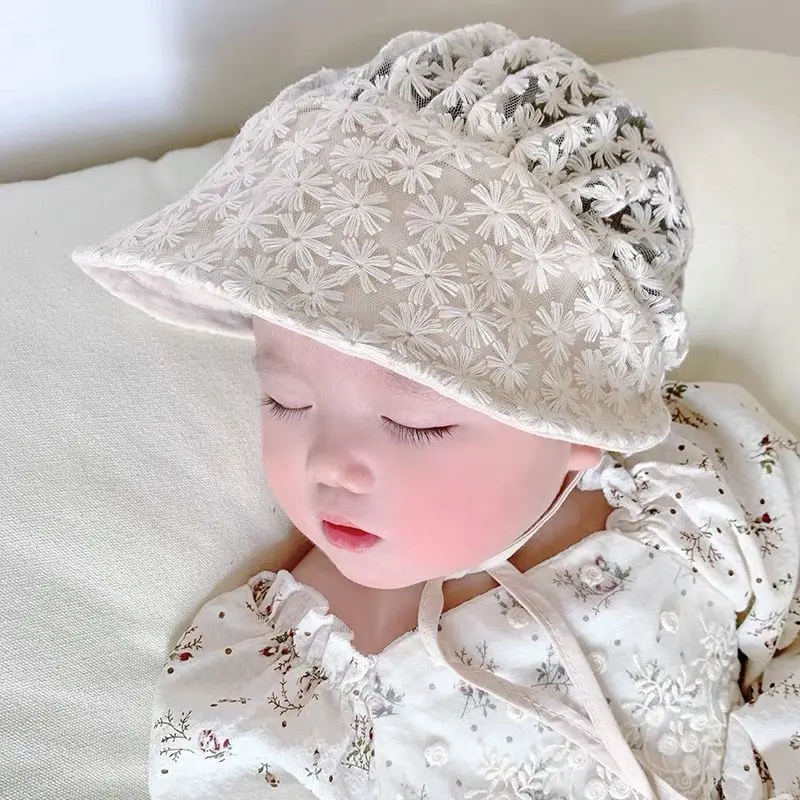 Topi Renda Topi Matahari Renda Musim Panas, untuk Bayi Perempuan dan Bayi ...