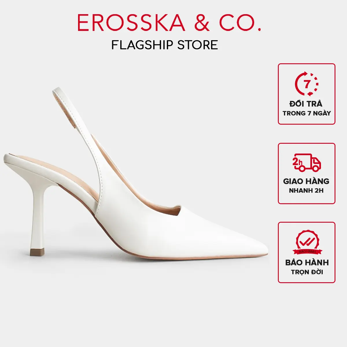 EROSSKA  - Giày cao gót thời trang mũi nhọn phối dây cao 9cm - EH041