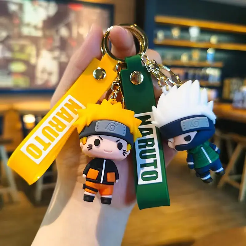 Cartoon Cute Anime Naruto Figure Keychain Chibi Naruto Kakashi Itachi Doll Backpack Pendant Car Keychain Children's Toy