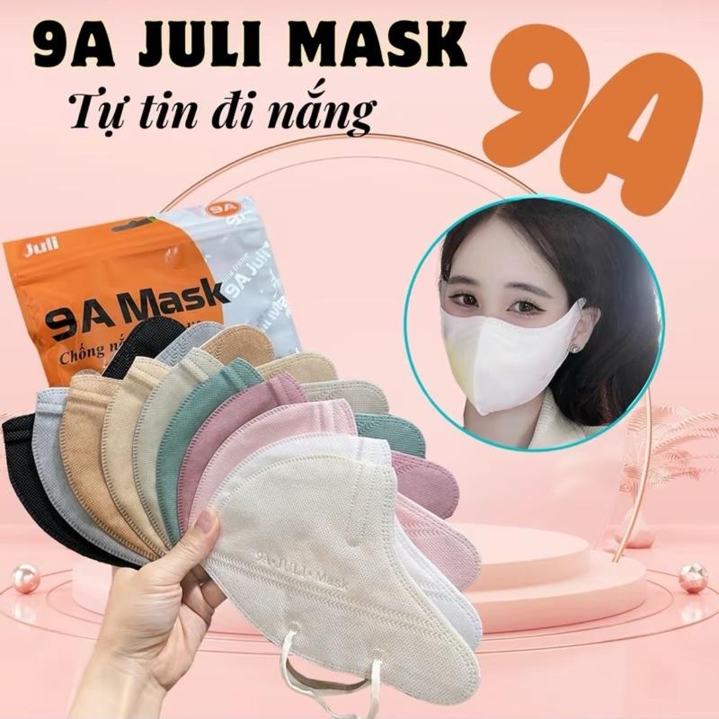 {Tặng 20 Cái 5D } 100 CÁI KHẨU TRANG 9A JULI HÀNG 5 LỚP MẪU MỚI CHE NẮNG TOÀN DIỆN  Nhung Đèn Women Phụ Kiện Voi khautrang  julimask Khuyên Tai