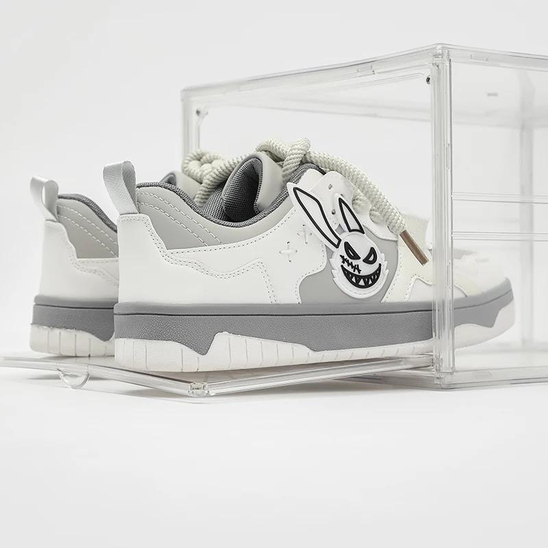 Zapatillas de deporte casuales de moda para hombre, personalizadas, de piel de conejo, planas, para andar en patineta, correr, caminar, calzado de entrenamiento, bajo pedido mínimo_voghion.com