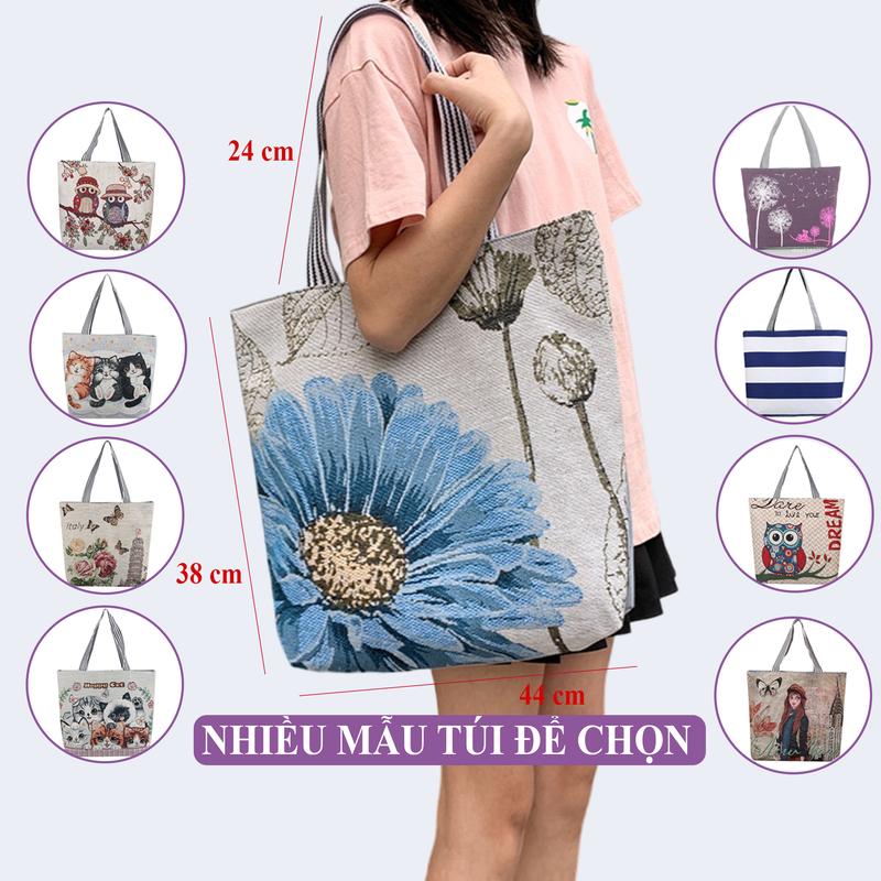 Túi Tote Nữ Vải Canvas In Hình Túi Xách Vải Nữ Có Quai Đeo Nách Và Khoá Kéo Túi Vải Nữ Nhiều Hình Độc Đáo Túi Tote Vải Giá Rẻ Nhiều Mẫu Túi Xách Nữ Tote Dáng Đẹp Nhiều Hình - Mã TTT02 01