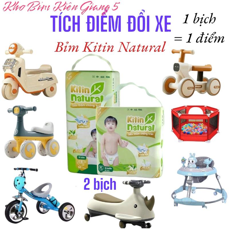 TÍCH ĐIỂM ĐỔI XE 2 bịch Tã Bỉm KITIN NATURAL đủ size cho bé Voi